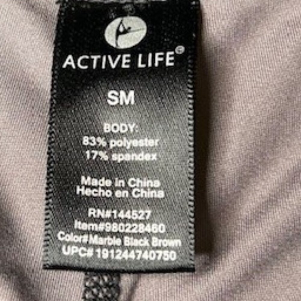 Active Life 90 Degree by Reflex Leggings Marble Black Brown Size S - Picture 5 of 5